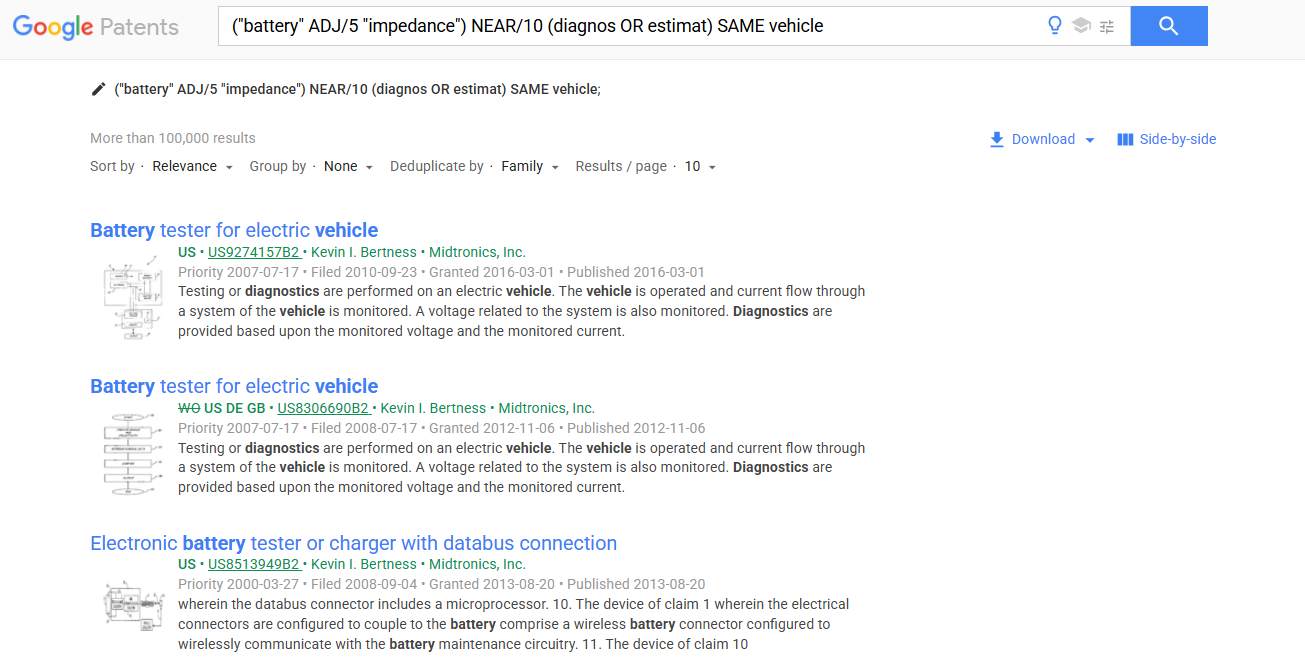 Google Patents 고급검색(Advanced Search) 연산자 치트시트